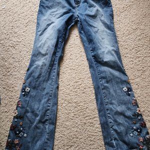 Driftwood Wyatt Flare Jeans Embroidered